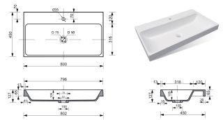 Раковина Эстет Malibu silk ФР-00014943 80см белый